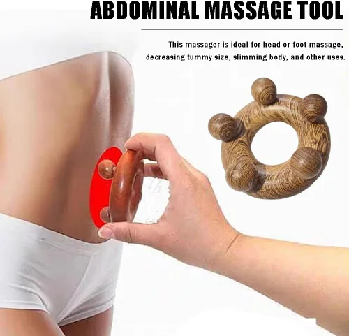 Miniatura 3 de OULIGET Herramientas de masaje abdominal de terapia de madera, masajeador de drenaje linfático, herramientas de raspado para esculpir el cuerpo