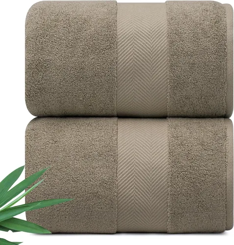 Miniatura 19 de Alusa Home - Toallas de baño ultra suaves y afelpadas de viscosa de bambú - 700 g/m² Paquete de 2 - Extra grande 70x35 pulgadas - Super absorbente