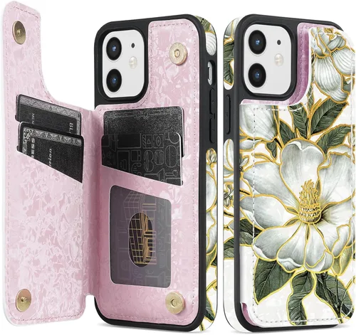 Miniatura 41 de NNH Funda tipo cartera compatible con iPhone Xs Max con bloqueo RFID, ranuras para tarjetas, folio de piel sintética, función atril, doble cierre