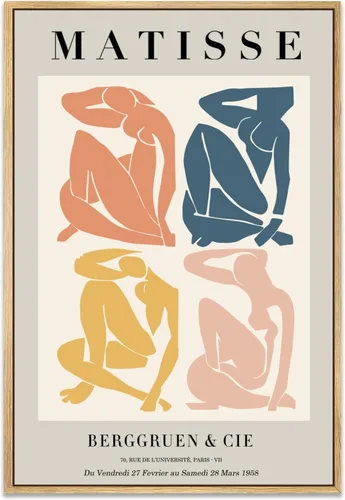 Zzuyi Henri Matisse - Arte de pared, decoración de arte abstracto, decoración de habitación pastel danés, arte de pared bohemio, 12 x 16 pulgadas,