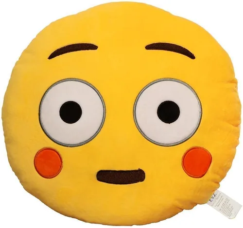 Miniatura 22 de Emoji Cara de Alienígena Cojín de Emoticón Relleno de Felpa Suave Almohada, Certificado Oficial, EvZ 31cm Gris