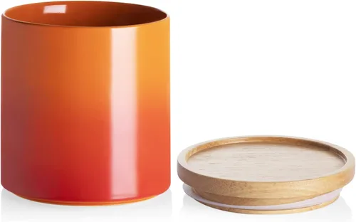 Miniatura 82 de Sweejar Kitchen Canisters - Tarro de cerámica para almacenamiento de alimentos, recipientes apilables con sello hermético y tapa de madera