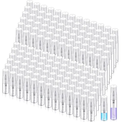 Miniatura 26 de Zhehao - 200 unidades de mini botellas de spray de 5 ml, botellas de vidrio transparente para perfume, atomizador de perfume recargable con Tapa