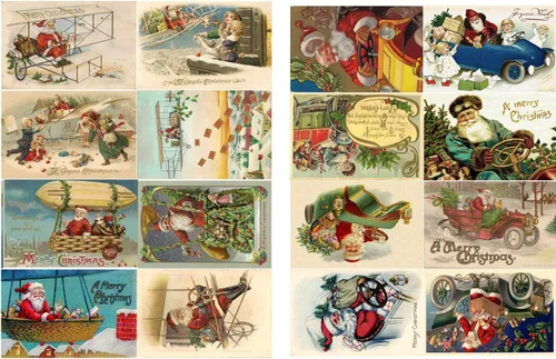 Miniatura 8 de Decoupage - Paquete de papel (21 hojas de 6 x 8 pulgadas), escenas navideñas FLONZ de estilo vintage para decoupage, manualidades y álbumes