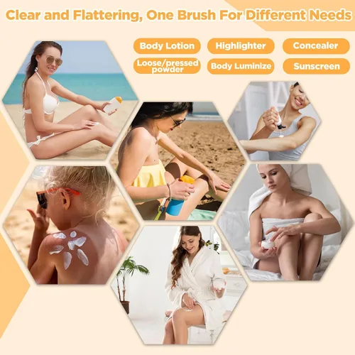 Miniatura 5 de Brocha autobronceadora para rostro y cuerpo, brocha de base Kabuki para maquillaje de piernas impecable, aplicador de bronceado para bronceador