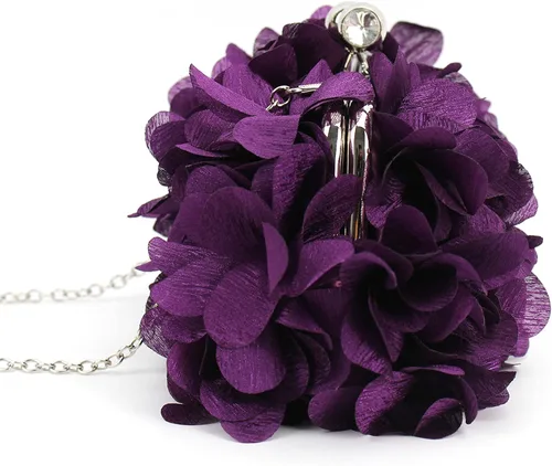 Miniatura 4 de Buddy - Bolso de mano de satén suave para mujer, con forma de rosa, para boda, fiesta