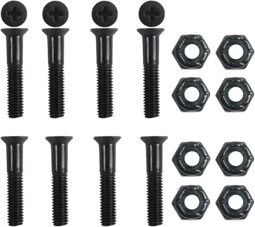 Miniatura 3 de Kit de actualización de hardware para monopatín - ABEC 5 rodamientos, elevadores, hardware de 1 pulgada, tuercas