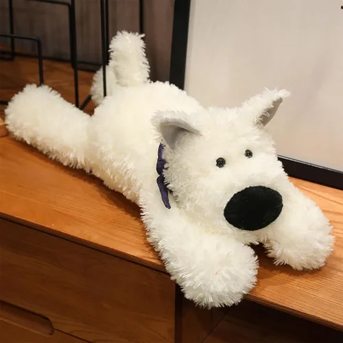 PEACH CAT West Highland White Terrier - Almohada de felpa para perros de 17.7 pulgadas, lindos animales de peluche suaves, regalos para niños