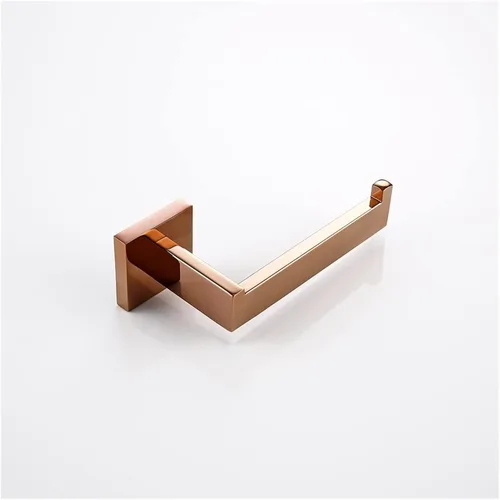 Miniatura 9 de Barras de agarre de oro rosa pulido, cuatro piezas, accesorios para bañera de baño, soporte para papel higiénico, gancho para toalla, montaje