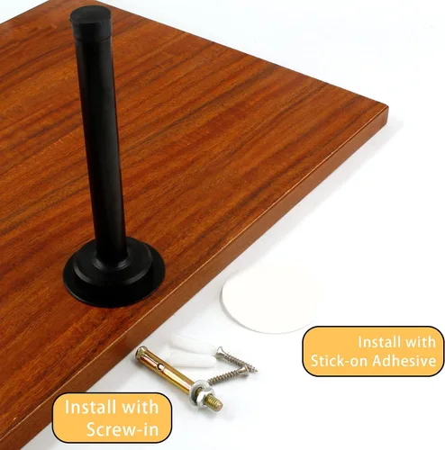Miniatura 4 de 1 tope de puerta de 6 pulgadas, tapón de puerta largo autoadhesivo para puerta, tope de puerta de acero inoxidable con amortiguación de sonido, tope