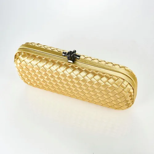 Miniatura 4 de Bolso de mano de noche tejido para mujer, elegante bolso cruzado con cadena desmontable para boda, fiesta de graduación
