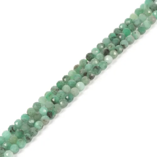 Miniatura 67 de Cuentas redondas facetadas de aguamarina natural de 4mm cuentas sueltas de 16 pulgadas para hacer joyas con cuentas