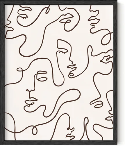 Miniatura 13 de HAUS AND HUES Impresión artística minimalista de mujer, póster de figura femenina, arte abstracto de pared neutro, arte de pared de dibujo lineal