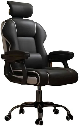 Miniatura 11 de Silla ergonómica de oficina, cómoda silla reclinable con respaldo alto para computadora con reposacabezas y almohada lumbar de 102 a 43.3 in, Blanco