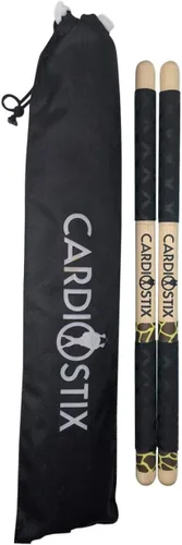 Miniatura 14 de CardioStix Paquete de 8.5 oz de baquetas de batería cardio de doble agarre de mayor peso (1 PAR) Premium de madera de nogal americano Batería