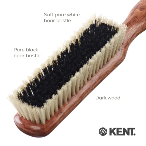 Miniatura 4 de Kent Cepillo de ropa CP6. Removedor de pelusa de cerdas de jabalí 100% natural en blanco y negro, especialmente para cachemira, lana y seda