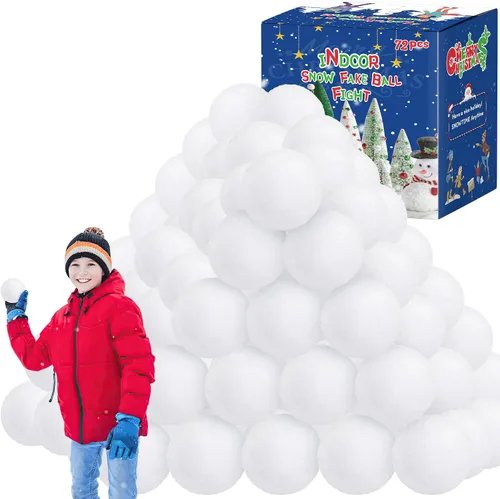 Miniatura 8 de 36 bolas de nieve para niños en interiores, juego de peleas de bolas de nieve de felpa para interiores, bolas de nieve falsas suaves, bolas de nieve