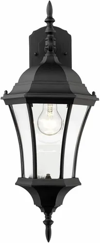 Miniatura 4 de Z-Lite 522M-BK Wakefield - Lámpara de pared para exteriores, marco de aluminio, acabado negro y sombra biselada transparente de material de vidrio