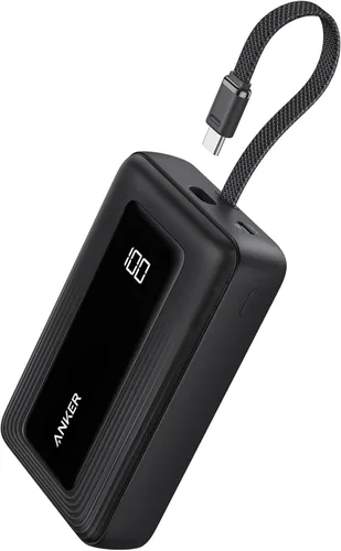 Miniatura 10 de Anker Cargador portátil, banco de energía de 10,000 mAh 30 W, paquete de batería de carga rápida USB-C de entrada y salida, cargador de batería Azul