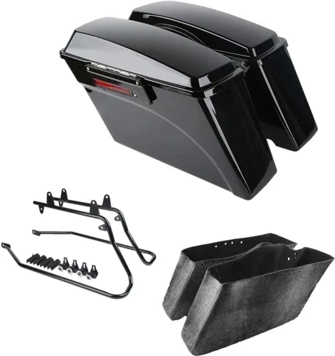 Miniatura 20 de Kit de soporte de conversión para alforjas extendidas de 4" TCMT, compatible con Harley Heritage Softail Fatboy FLSTF Breakout 1984-2017, negro
