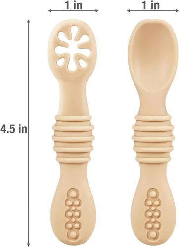 Miniatura 3 de PandaEar Paquete de 6 cucharas de silicona para bebé, para el destete de bebé, primera etapa, utensilios de autoalimentación para bebés de más de 6