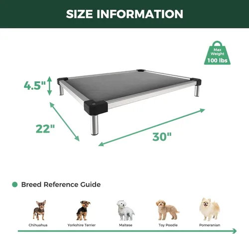 Miniatura 6 de FXW TitanNest - Cama elevada para perros a prueba de masticación, cuna elevada para uso en interiores, exteriores y campamentos, duradera y lavable