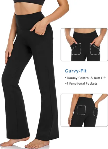 Miniatura 3 de FIRST WAY - Pantalones capri de yoga para mujer de corte para bota 3 bolsillos estampado floral