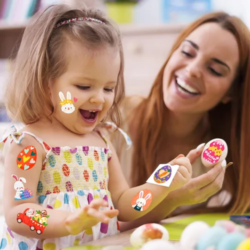 Miniatura 2 de winthrop 240 tatuajes temporales de Pascua a granel para niños, envueltos individualmente, impermeables, tatuajes de seguridad, la mejor opción