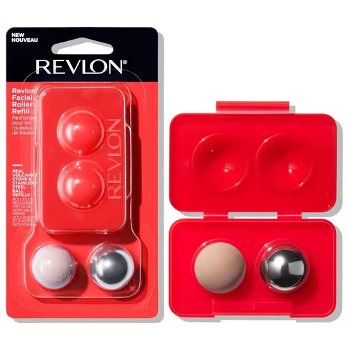 Revlon - Paquete de recambio para el rodillo facial absorbente y refrescante, con piedras volcánicas y de acero inoxidable en una funda de