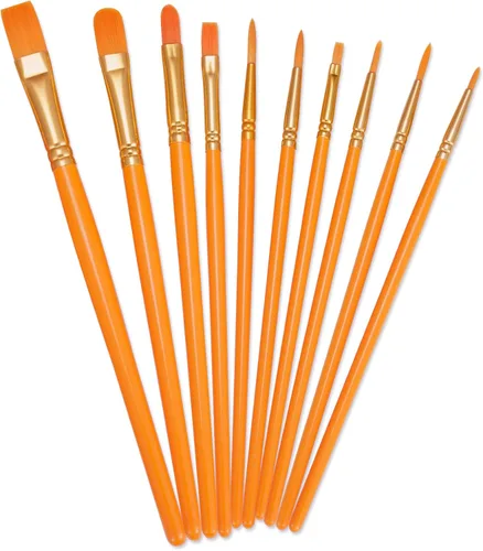Miniatura 21 de BOSOBO Juego de 6 pinceles de pintura, 60 pinceles de punta redonda puntiaguda, pinceles de nailon para artistas del cabello acrílicos para aceite