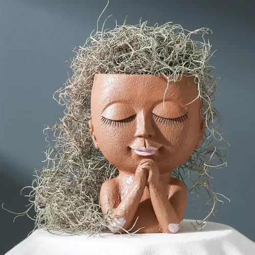 Miniatura 2 de Macetas de cara para suculentas, maceta de cabeza linda, para plantas de interior y exterior