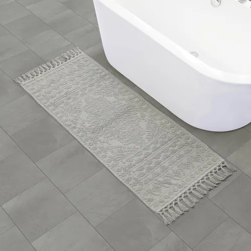 Miniatura 50 de French Connection Nellore Alfombras de Baño, Tapetes de Baño Tejidos y con Cuentas, Tapetes de Baño Duraderos y Gruesos para Baño y Alfombras