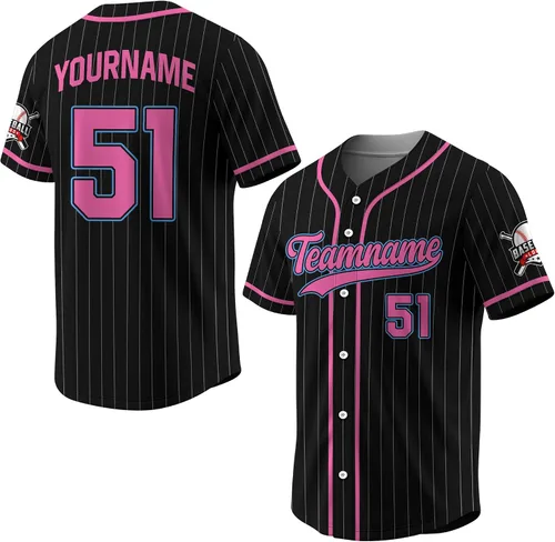 Miniatura 12 de Camiseta de béisbol a rayas personalizadas con logotipo de número de nombre para hombres, mujeres, jóvenes, niños, camiseta de uniforme