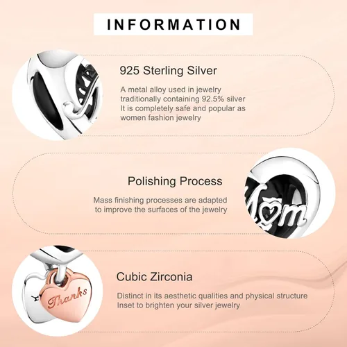 Miniatura 5 de Annmors Jewelry Family Charms for Woman 925 Sterling Silver Dangle Beads with Cubic Zirconia,DIY Jewelry Beads Gifts for Women Bracelet & Necklace