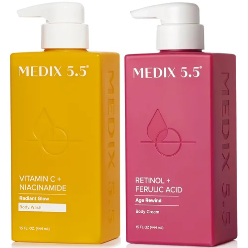 Miniatura 15 de MEDIX - Juego de 3 piezas para el cuidado de la piel antienvejecimiento Limpiador facial y corporal espumoso exfoliante con ácido glicólico AHA +