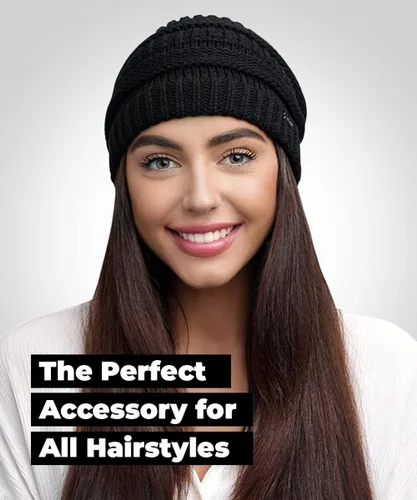 Miniatura 3 de Womens Soft Warm Stretchy Trendy Chunky Knit Beanie - Stylish Cable Knit Beanie Skully for Fall Winter Weather