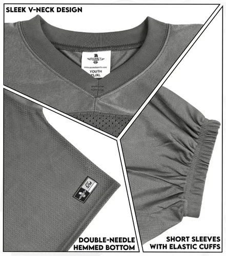 Miniatura 7 de Exxact Sports Camiseta de práctica de fútbol para niños, estilo profesional, ligera y transpirable, de malla, para niños