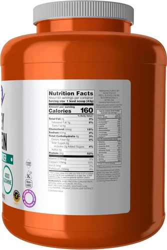 Miniatura 2 de NOW Sports Nutrition, Proteína de suero, 26 g con BCAAs, polvo cremoso de vainilla, 6 libras