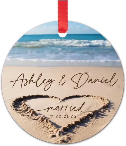 Miniatura 24 de Yippee Daisy Adorno de campamento personalizado – 10º aniversario para él y ella – 10 años casados juntos – Adorno de Navidad para parejas – 2025