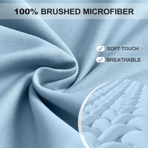 Miniatura 34 de FreshCulture Sábana bajera ajustable tamaño matrimonial, solo 2 unidades, sábana bajera de calidad de hotel, ultra suave y transpirable, microfibra