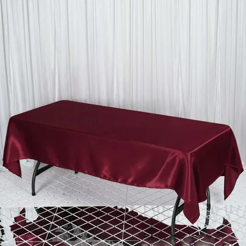 Miniatura 12 de Efavormart - Mantel rectangular de satén, 90 x 132 pulgadas, suave, oblongo, lavable, mantel decorativo de tela sedosa para bodas, fiestas, Plata
