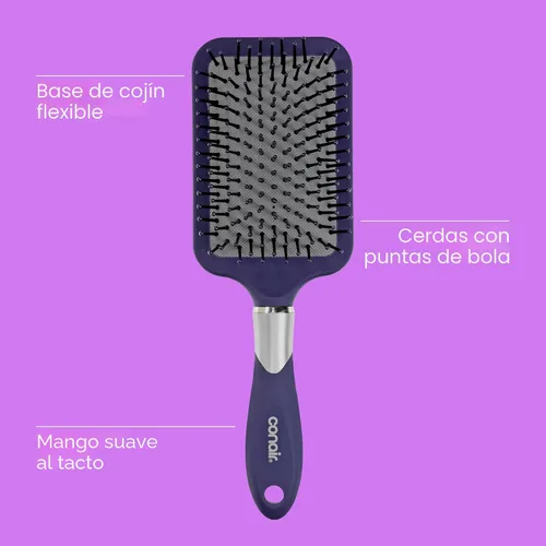 Miniatura 3 de Conair Cepillo de pelo Velvet Touch Paddle Cushion - Cepillo desenredante - estilos rizados o rectos - hombres o mujeres - desenredante - cuenta
