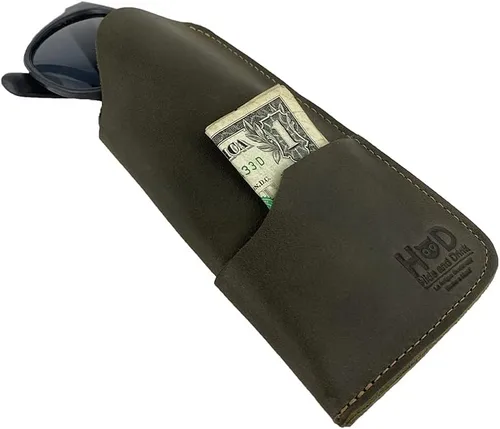 Miniatura 4 de Hide & Drink, Funda rústica para lentes de sol y cartera hecha a mano de cuero de grano completo