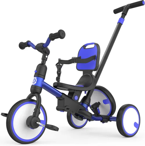 Miniatura 10 de Bicicleta para niños pequeños Besrey 1-3 años, triciclo para niños pequeños con rueda de repuesto, triciclo para niños 5 en 1 con mango de empuje