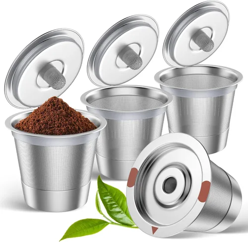 Miniatura 9 de Paquete de 2 tazas K reutilizables para Keurig 1.0 y 2.0, cápsulas de café reutilizables de acero inoxidable SUS304 de grado alimenticio, tazas K