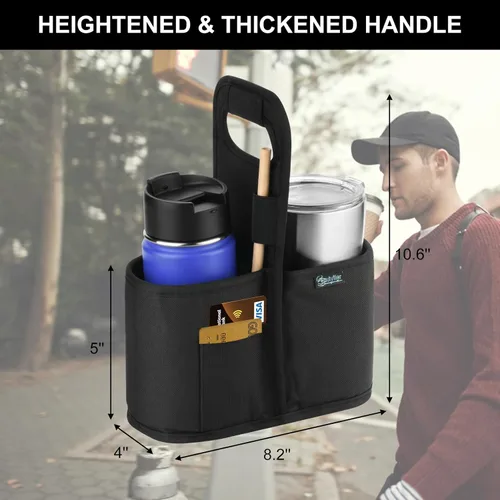Miniatura 2 de Beautyflier Portabebidas con Asa para Entrega Portavasos de Café Aislado Reutilizable Portabebidas Portátil Soporte para 2 Tazas con Asa Organizador