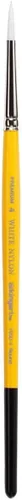 KINGART Premium Nylon blanco 7950-4 Gold Grip Round Artist Brushes, pelo de nylon sintético, acrílico y todos los medios, pintura facial, arte
