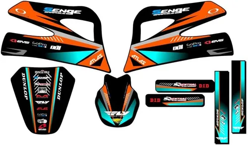 Miniatura 7 de Kit de base gráfica SX 50 Surge Black Senge 1998-2001 compatible con KTM