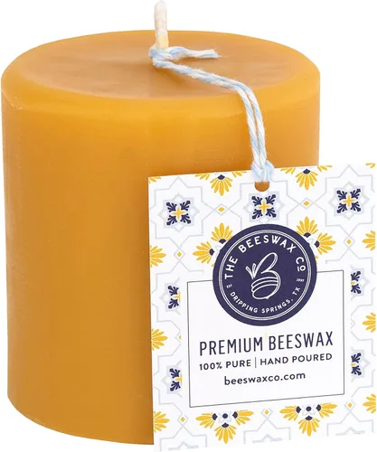 Miniatura 5 de The Beeswax Co Pillar - Vela de cera de abejas – Perfumada a miel natural – Larga duración y ecológica – Mecha de algodón – Quema lenta – Cera