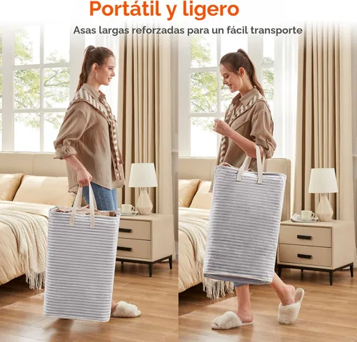 Miniatura 4 de Lifewit Cesta de Ropa Sucia Grande Plegable, Cesta de Ropa Sucia Independiente Impermeable con Asas de Fácil Transporte para Almacenamiento de Ropa